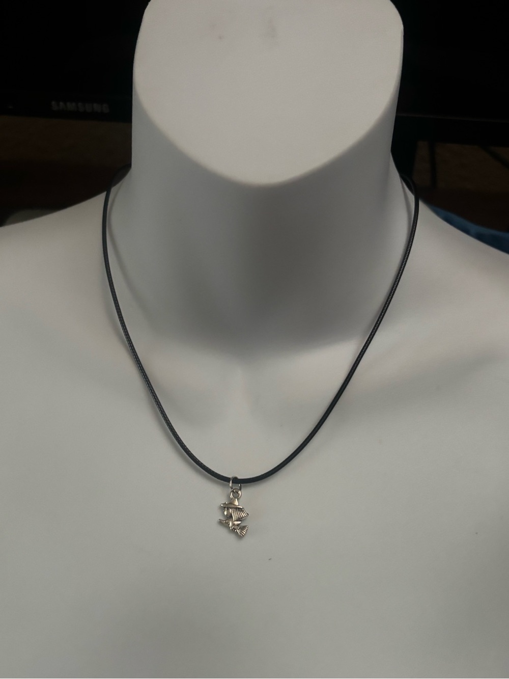 (3 for $10) Silver Witch Adjustable Black Cord Charm Necklace - Picture 3 of 4